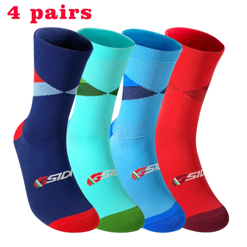 Top Trends: 4 Pairs Team Cycling Socks Professional Sports Bike Socks High Quality Running Socks Basketball Socks Many Colors Shoppable Styles