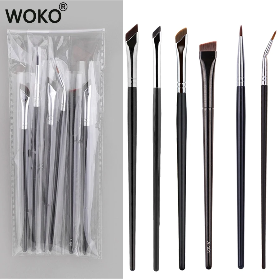 Top Trends: 5 / 6Pcs Eyeliner Brush Set Upgrade Blade Eyeliner Brush Ultra Thin Fine Angle Flat Eyebrow Brush Under The Eyes Place Makeup Tool Shoppable Styles