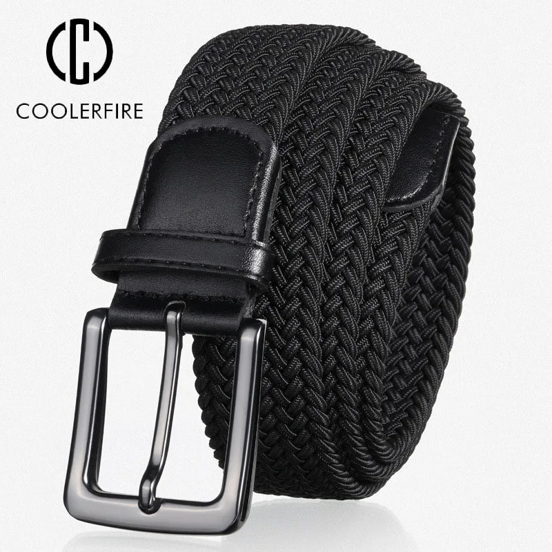 Top Trends: Man&#039;s Elastic Belt Fashion Canvas Casual Stretch Braided Working Belt Elastic For Pants Jeans Trouser High Quality Male Straps Shoppable Styles