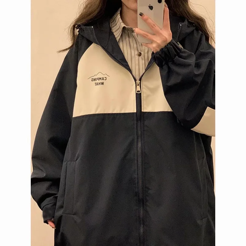 Top Trends: Deeptown Vintage Harajuku Techwear Jacket Women Oversize Y2k Streetwear Track Jackets Outdoor Japanese Windbreaker Zipper Hooded Shoppable Styles - Image 3