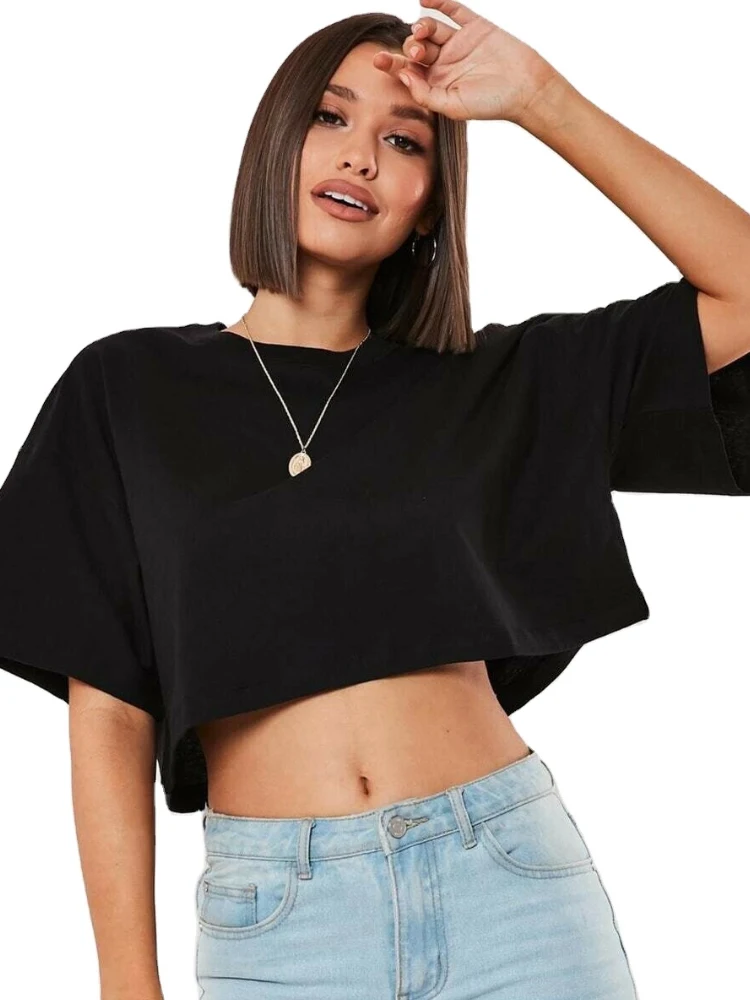 Top Trends: Women Crop Top Navel Baring New Summer Sport T-shirts Shoppable Styles