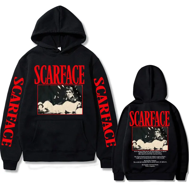 Top Trends: Vintage 90s Movie Scarface Tony Montana Hoodie Men Casual Vintage Pullover Man Hip Hop Hoodies Mens Fashion Oversized Sweatshirt Shoppable Styles