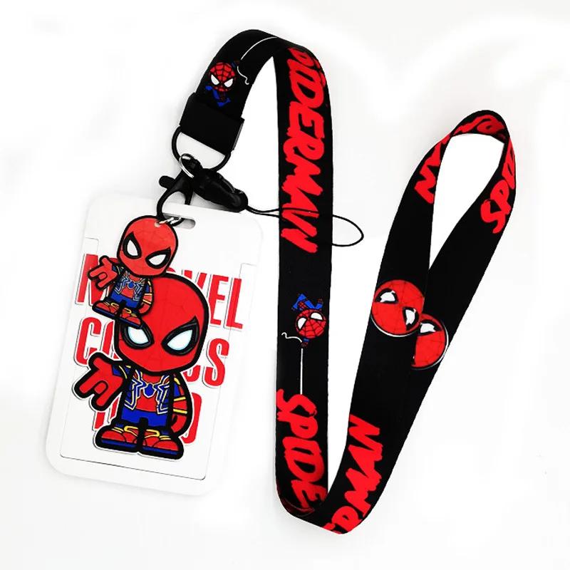 Top Trends: Marvel Characters ABS Card Holder Student Movie Peripheral Super Hero Pattern Card Holder Campus Card Storage Lanyard Card Case Shoppable Styles