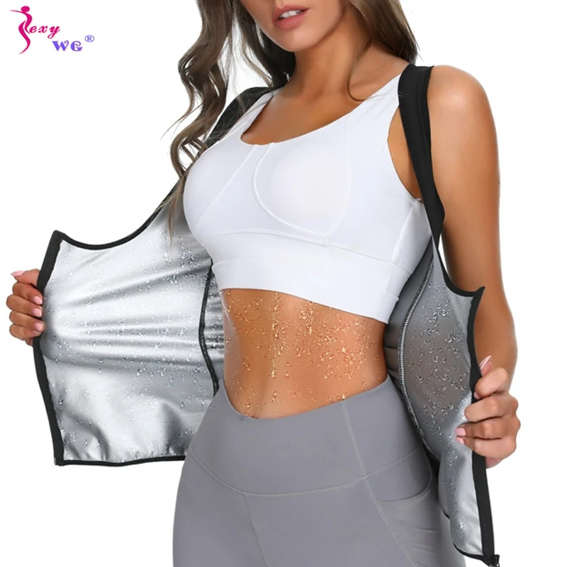 Top Trends: SEXYWG Women Slimming Sauna Shirt Body Shaper Waist Trainer Sweat Corset With Zipper Gym Fitness Tank Top Sport Vest Weight Loss Shoppable Styles