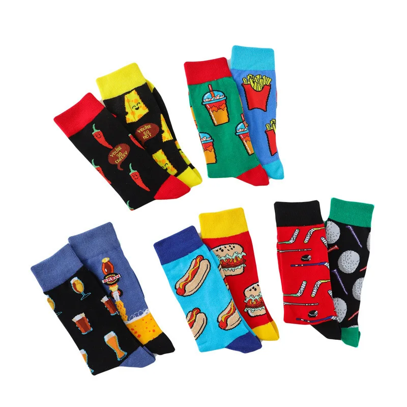 Top Trends: Spring And Summer New Creative Couple Style Personalized AB Fashion Socks Cartoon Jacquard Cotton Socks Shoppable Styles - Image 2