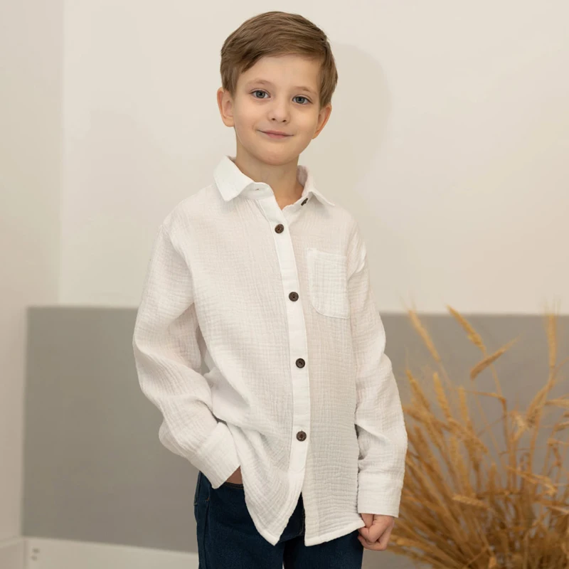 Top Trends: Linen Cotton White Shirts 2024 Boys Girls Summer T-Shirts New Toddler Comfortable Tops Tee Children Clothing Kids Button Blouse Shoppable Styles