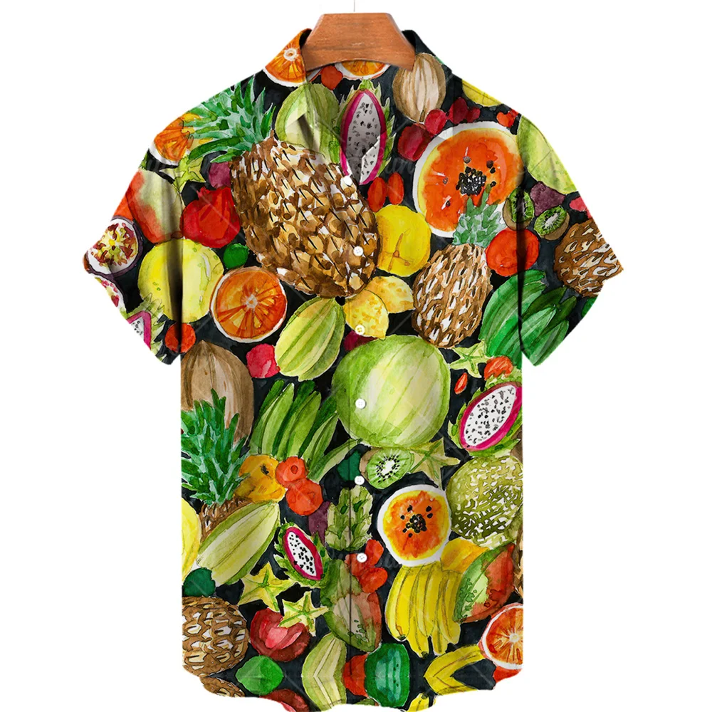 Top Trends: Summer Men&#039;s Shirts Tropical Fruit Pattern 3d Printed Oversized Hawaiian Beach Vintage Vacation For Men Fashion Short Sleeve Shoppable Styles