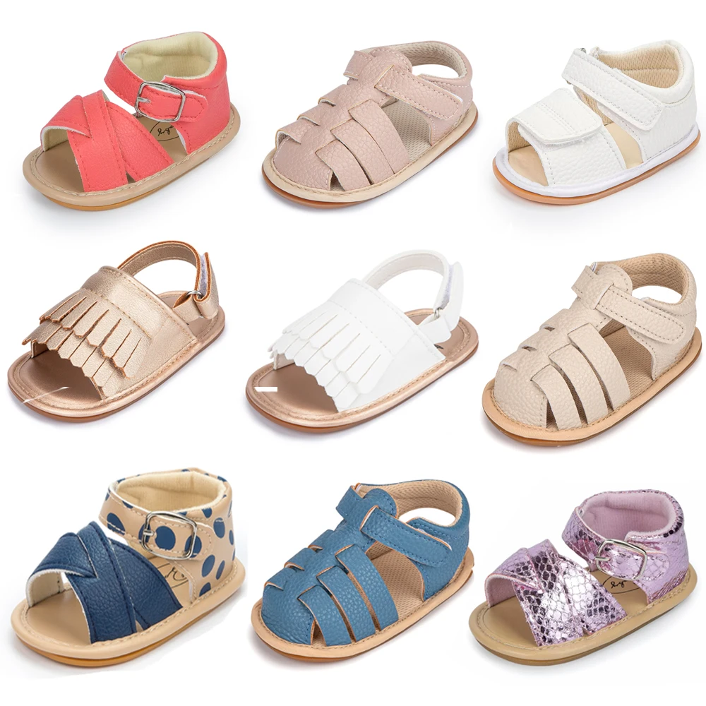 Top Trends: Summer Sandals Baby Boy Girl PU Leather Shoes Baby Garden Girl Sandals Rubber Sole Flat Anti-slip First Walkers Baby Shoes Shoppable Styles