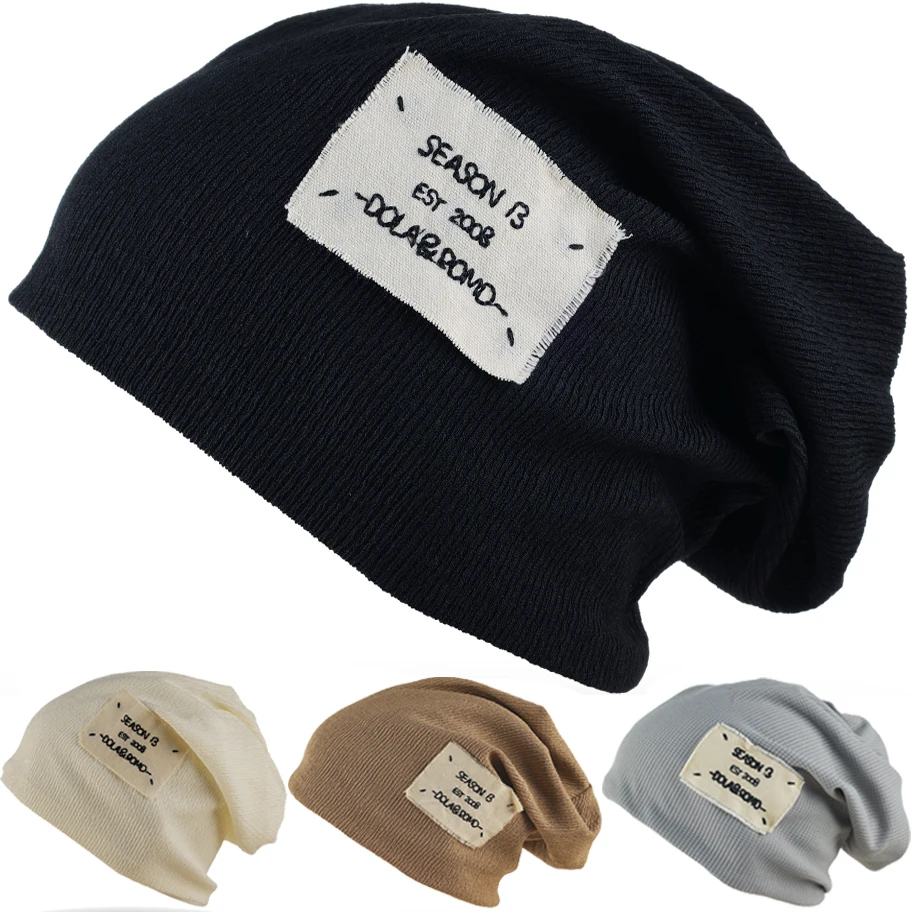 Top Trends: 2024 Vintage Wool Knitted Baggy Beanie Hat Letter Pullover Hats Men Outdoor Winter Warm Skullies Beanies Women Folding Bonnet Shoppable Styles