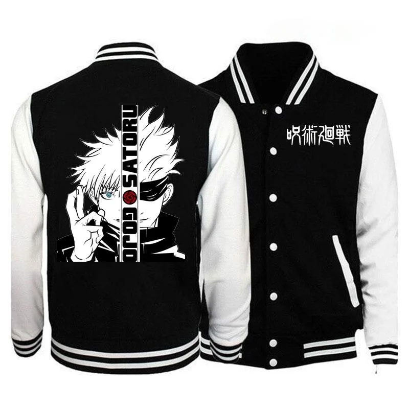 Top Trends: New Jujutsu Kaisen Gojo Satoru Baseball Jacket Men Women Fashion Anime Jacket Baseball Jersey Casual Outdoor Baseball Coats Shoppable Styles