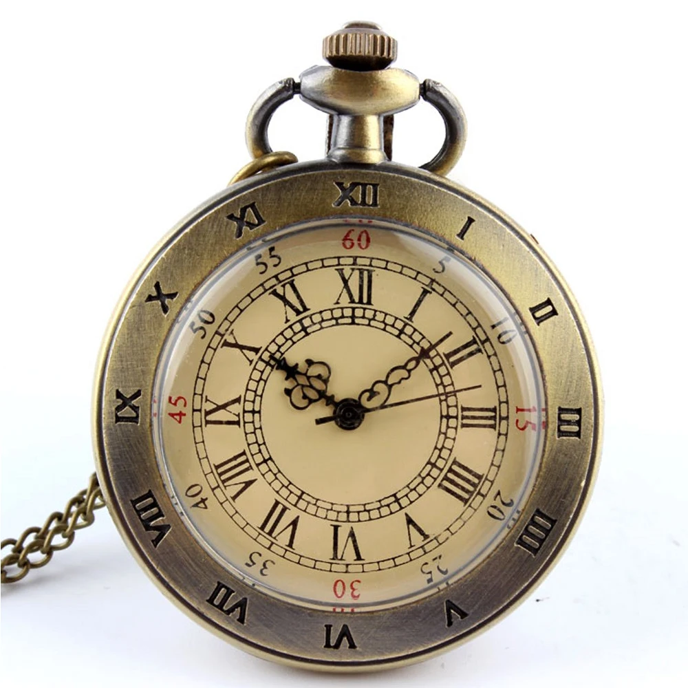 Top Trends: Woman Lady Men&#039;s Quartz Pocket Watches Vintage Fashion Charm Bronze Pocket FOB Watch Necklace Pendant With Chain Gifts Shoppable Styles