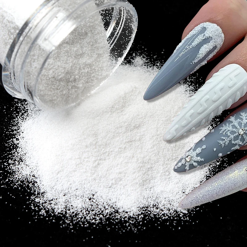 Top Trends: 10ml Shiny Sugar Nail Glitter Powder For Manicure Flock Powder Nail Art Decorations Sweater Yarn White Snow Candy Dust Powder Shoppable Styles