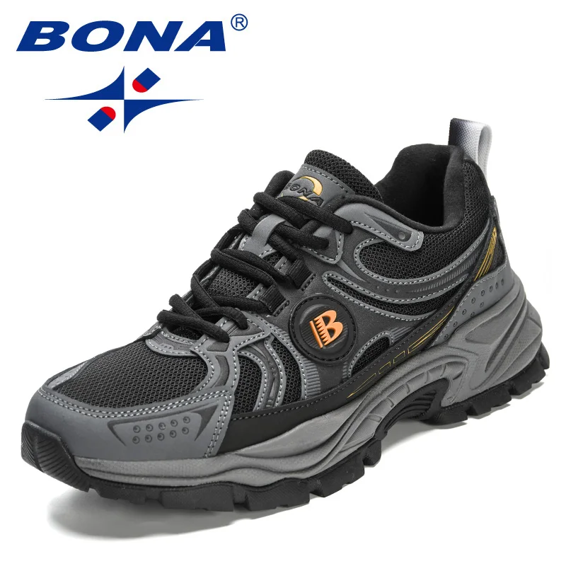 Top Trends: BONA 2023 New Designers Action Leather Mesh Jogging Shoes Men Breathable Running Shoes Walking Sports Sneakers Athletic Trainers Shoppable Styles