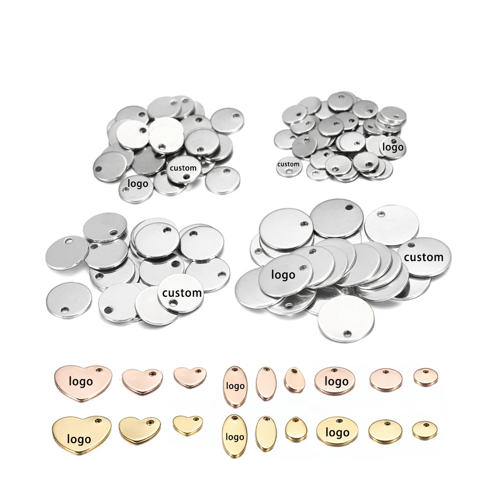 Top Trends: 10-50pcs 6-30mm Stainless Steel Charms Round Dog Tag Pendant Stamping Blanks Pendants For Custom Necklaces DIY Jewelry Making Shoppable Styles