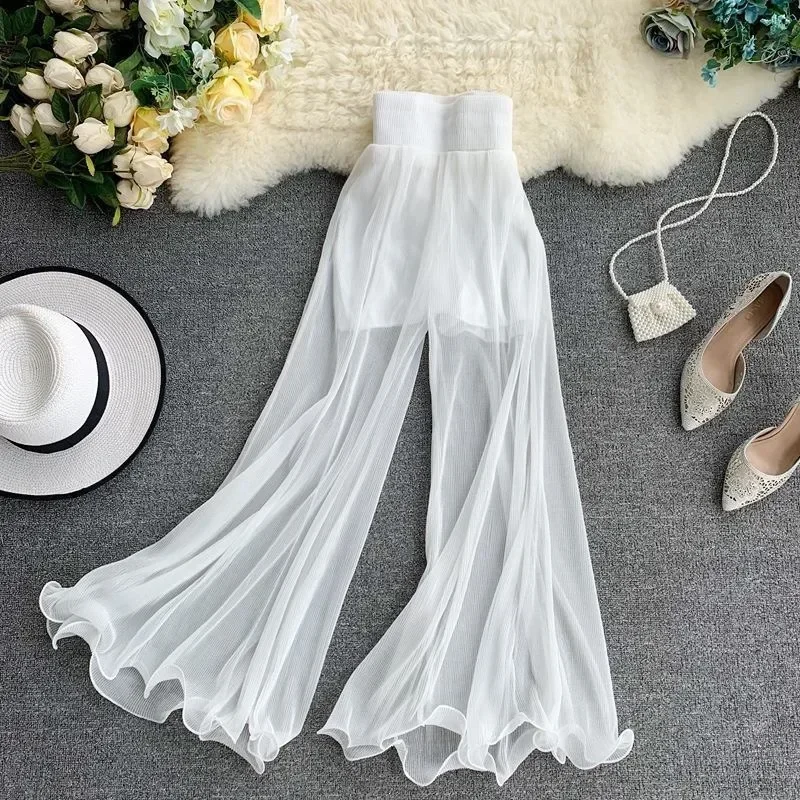 Top Trends: Women High Waist Loose Fashion Pleated Pants 2022 Summer New Wide-leg Pants Female Streetwear Elegant Trouser Casual Bottoms Pop Shoppable Styles