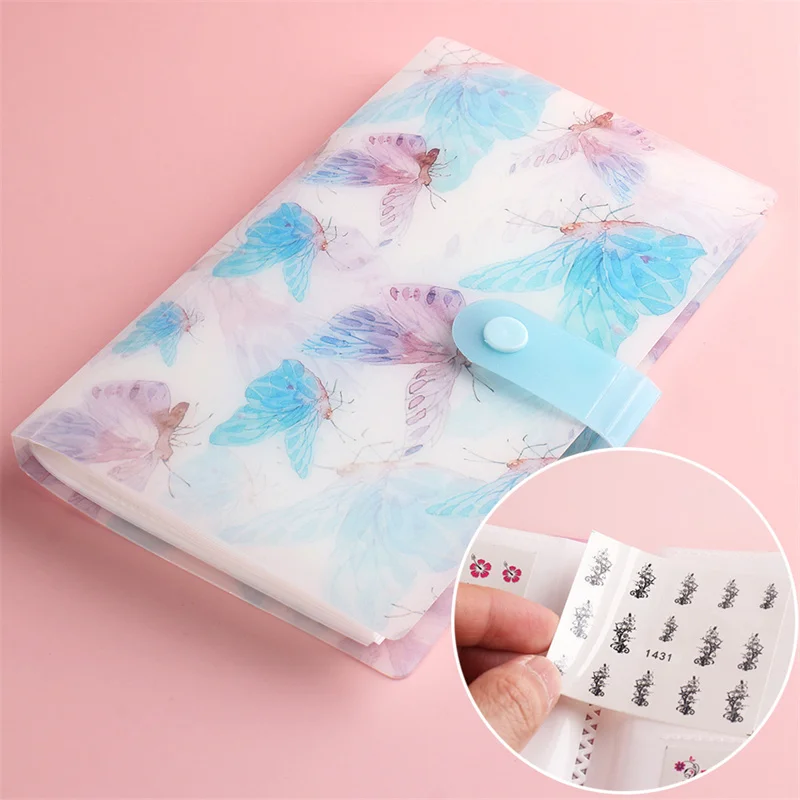 Top Trends: 1pcs Butterfly Nail Art Sticker Storage Book 120Slots Decal Sticker Collecting Tools Manicure Accessory Water Decal Display Bags Shoppable Styles