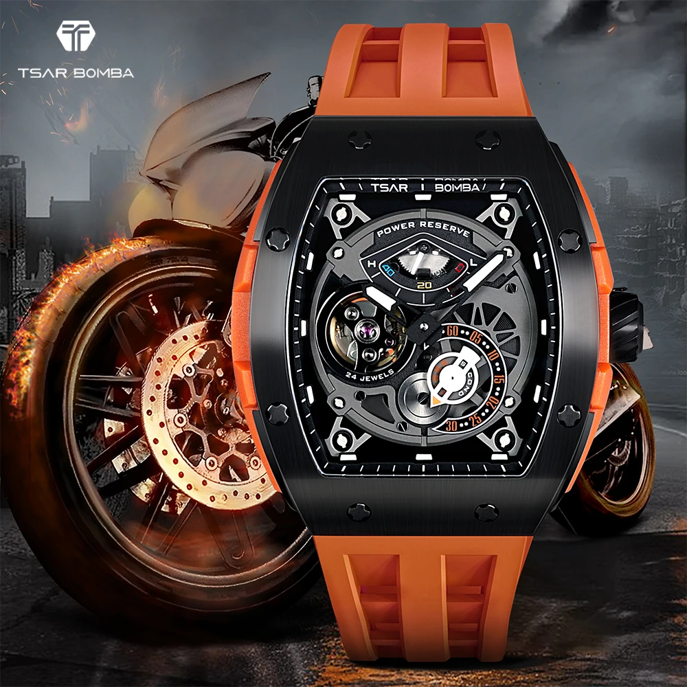 Top Trends: TSAR BOMBA Mens Automatic Watches Luxury Mechanical Wristwatch Sapphire Glass Clock Water Resistant Tonneau Watch For Men Shoppable Styles