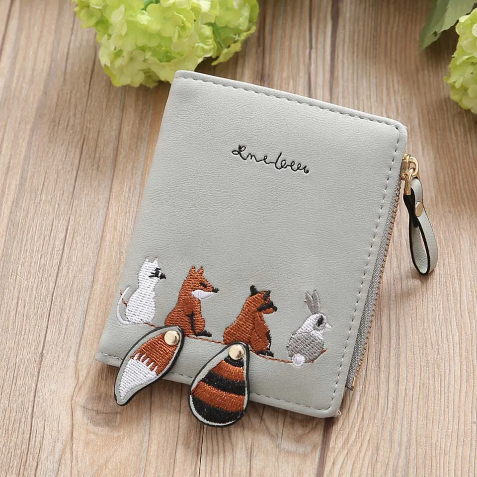 Top Trends: New Vintage Wallets Cartoon Animal Fox Candy Colored Girls Coin Bags Women Key Wallets Children Cute Cartoon Mini Coin Purse Shoppable Styles