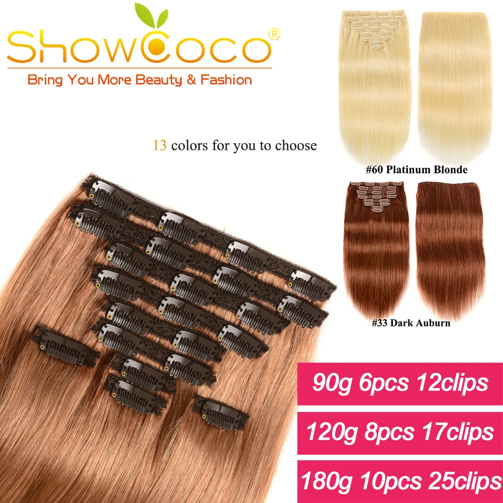 Top Trends: Showcoco Hair Extension 100% Remy Clip In Human Hair Extensions Korean Hair Clips Silky Straight Clip In Hair Shoppable Styles