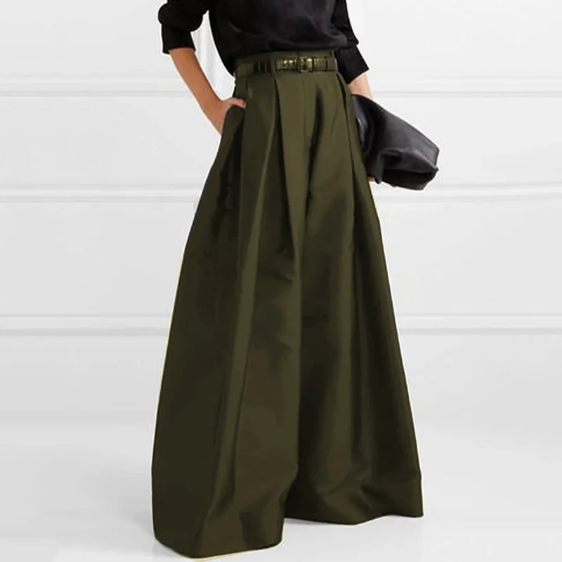 Top Trends: Onecozyday Urban Female Pleated Wide Leg Plus Size Pants 2023 Summer Solid Color High Waisted Loose Trousers Bottoms For Women Shoppable Styles