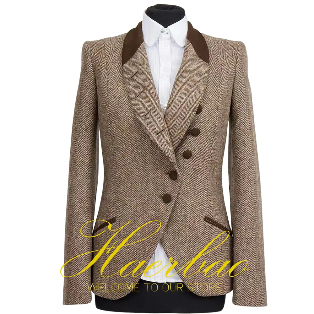 Top Trends: Herringbone Blazer For Women, Formal Office Suit, Vintage Jacket, Single Breasted Outfits Shoppable Styles