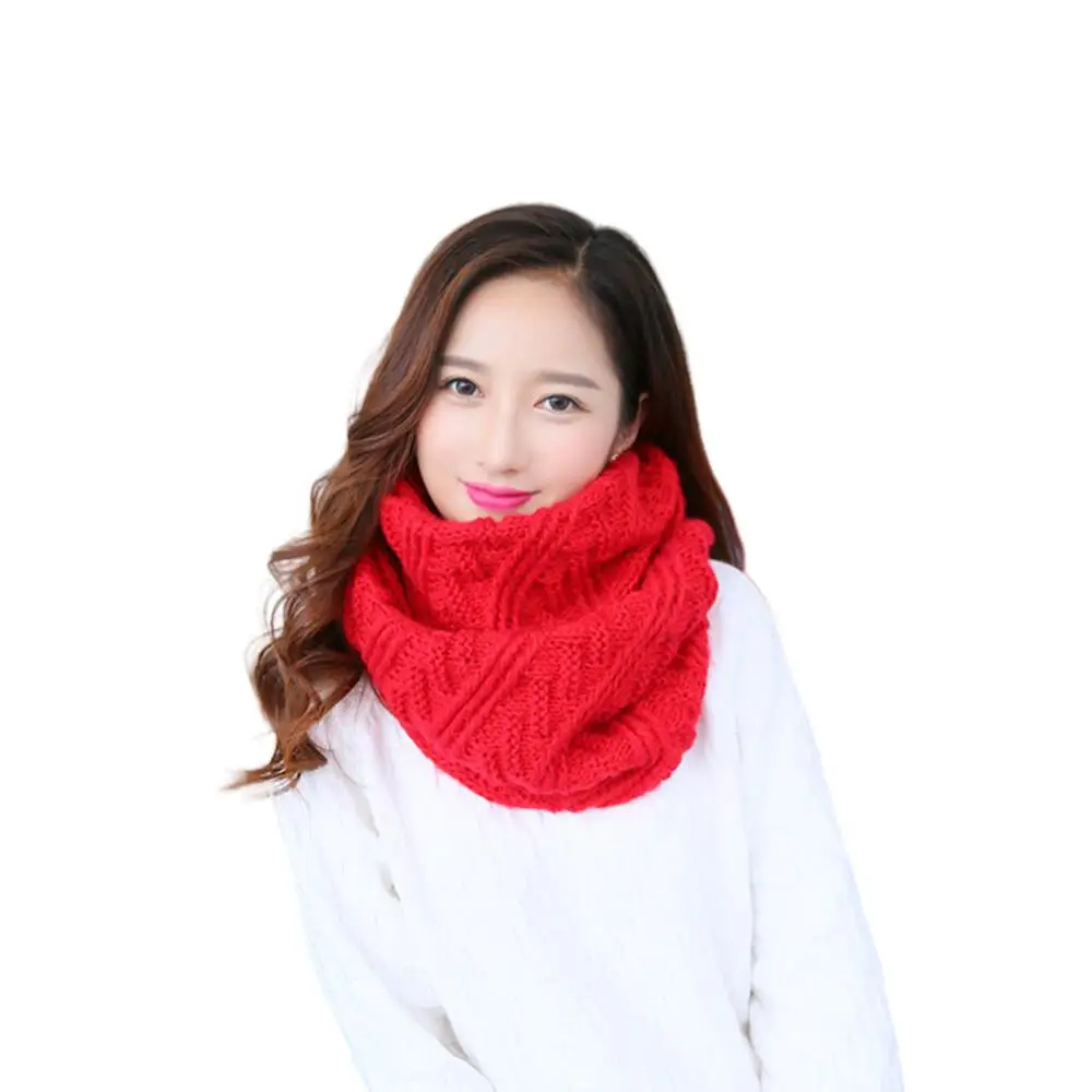 Top Trends: New Solid Color Knitted Scarf Women Winter Warm Thickening Bibs Female Cute Neck Wraps Lady Thick Warm Collar Bib Scarves Shoppable Styles - Image 2