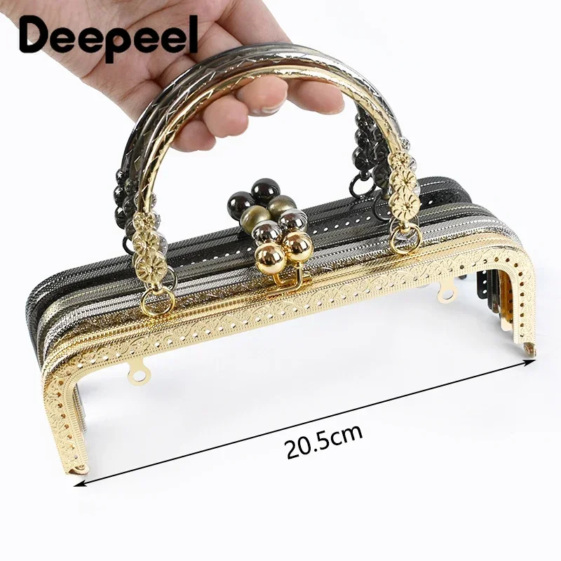 Top Trends: 1 / 2 / 5Pcs Deepeel 20.5cm Embossed Bags Handle Purse Frames Clutch Kiss Clasp Sewing Brackets DIY Metal Bag Handles Accessories Shoppable Styles - Image 3