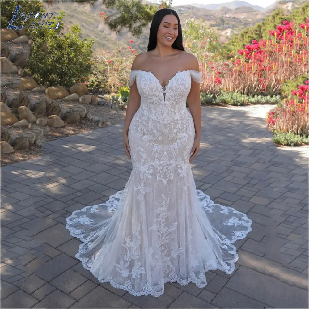 Top Trends: LAYOUT NICEB Romantic Sweetheart Mermaid Wedding Dress Classic Off Shoulder Plus Size Bridal Gowns Appliques Vestidos De Novia Shoppable Styles