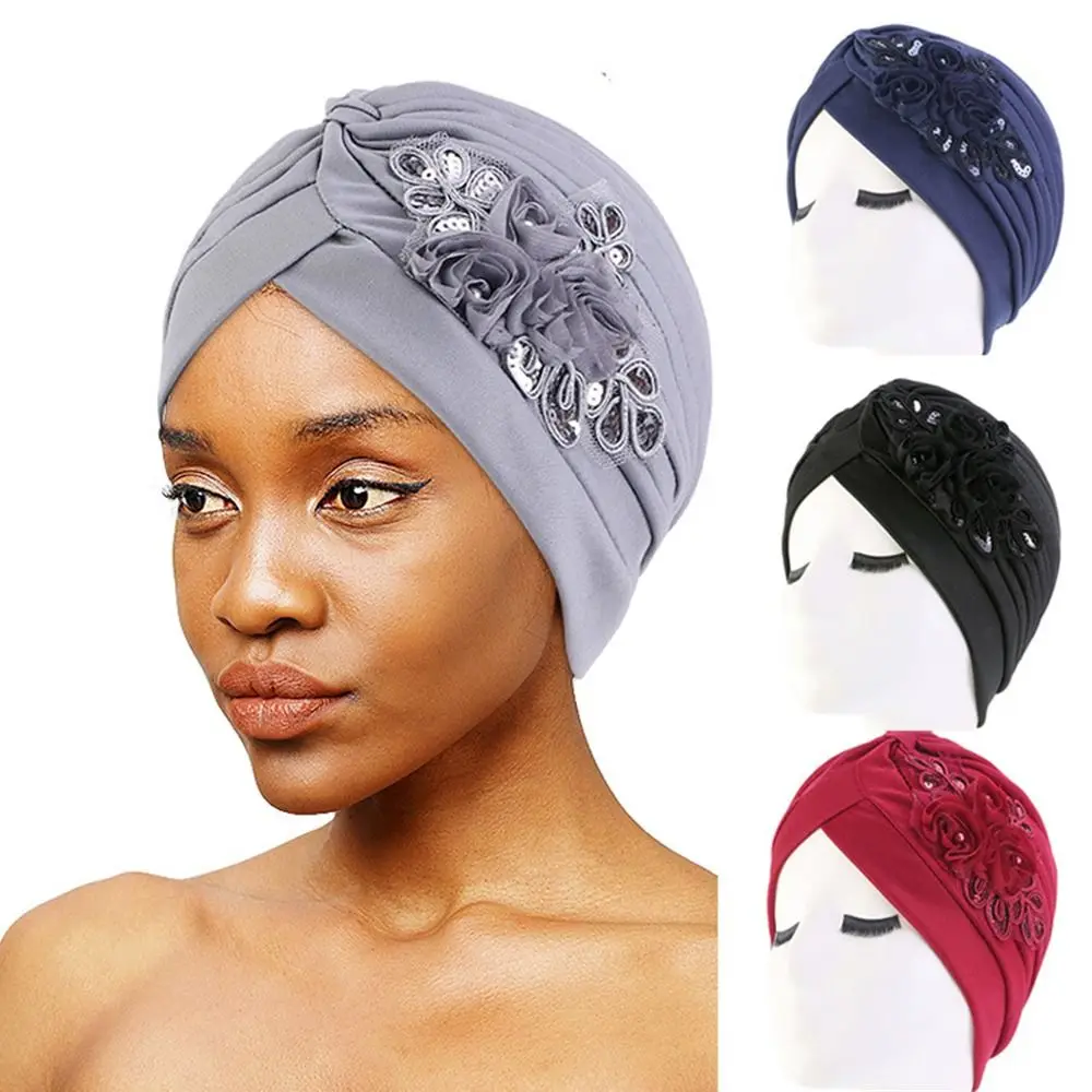 Top Trends: Women Shine Silver Gold Knot Twist Turban Headbands Cap Autumn Winter Warm Headwear Casual Streetwear Female Muslim Indian Hats Shoppable Styles