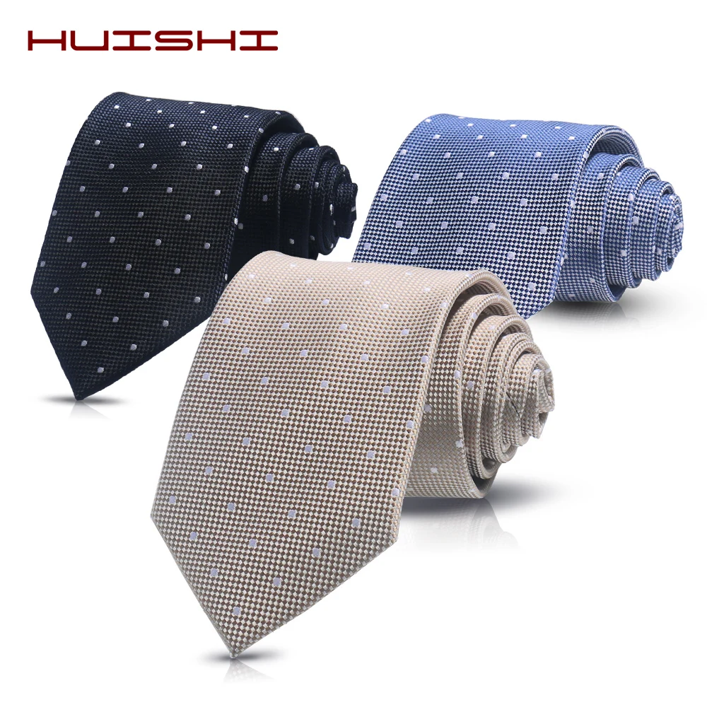 Top Trends: HUISHI 8cm Dot Neckties Skinny Fashion Business Men Polyester Microfiber Neck Tie Polka Check Men Neckie For Gentlemen Wedding Shoppable Styles - Image 5