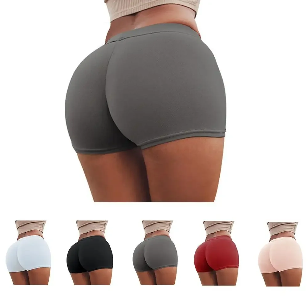 Top Trends: Sexy Shorts Women Sports Wear Fitness Short Pants Skinny Female Push Up Gym Clothing Solid Color Elastic Breathable Flex Shorts Shoppable Styles