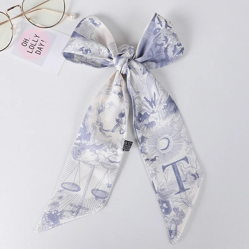 Top Trends: 2021 New Ladies English Letter Printed Small Silk Scarf HandleBag Ribbons Skinny Scarves Women Fashion Luxury Brand Hair Tie Shoppable Styles - Image 3