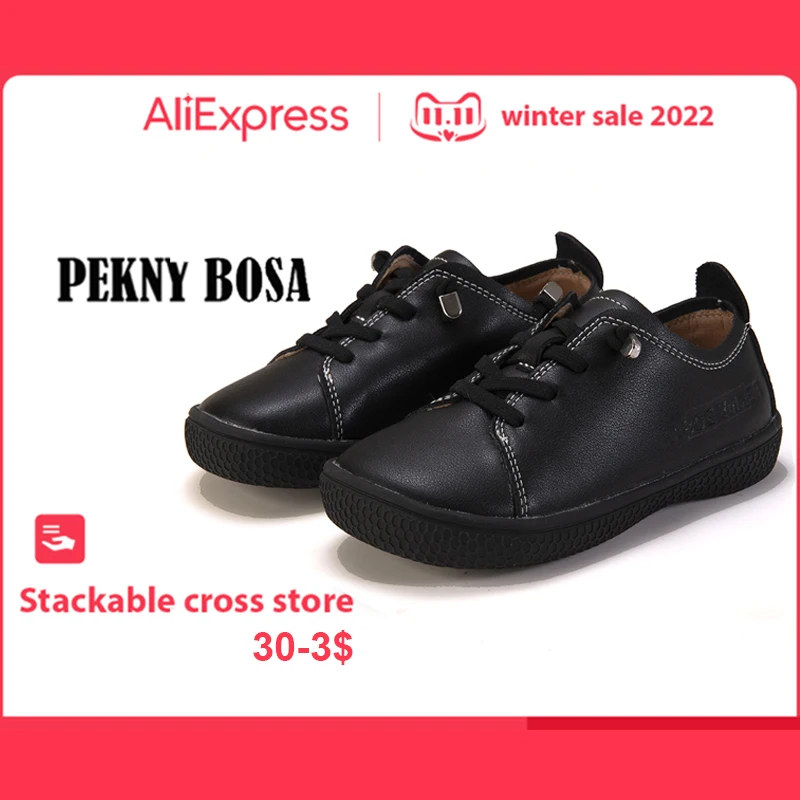 Top Trends: PEKNY BOSA Kids Barefoot Shoes Spring Summer Children Leather Shoes School Uniform Student Sneakers Chaussure Enfant Fille Shoppable Styles