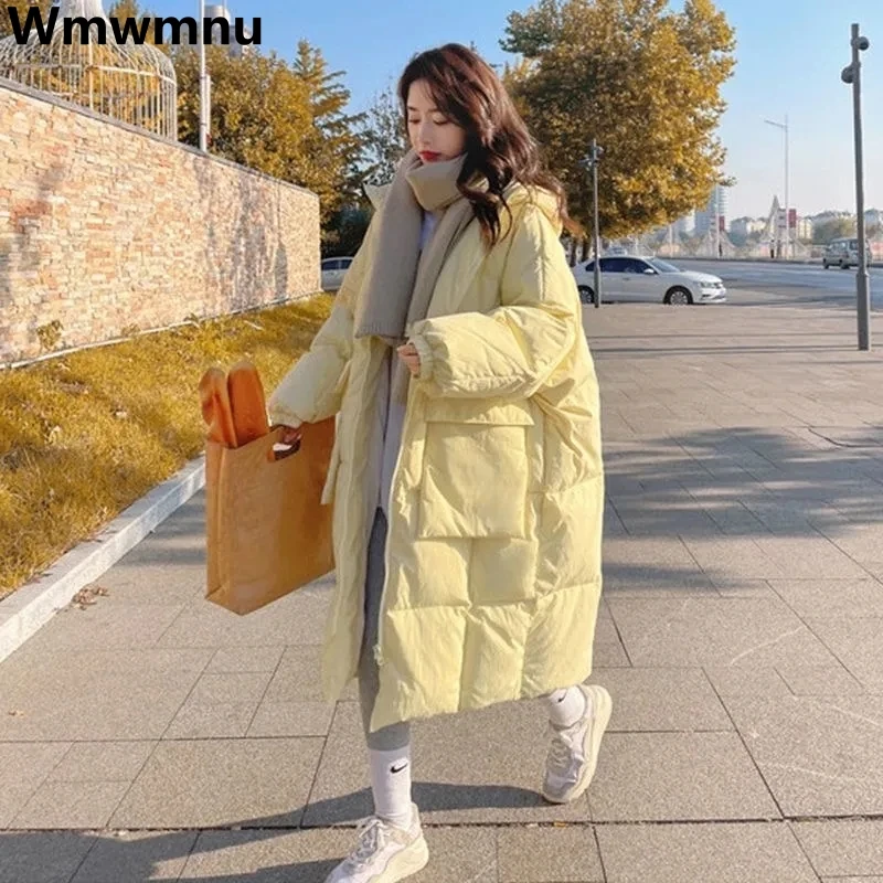 Top Trends: Loose Hooded Down Cotton Parkas Thicken Oversize 80kg Jackets Korean Long Padding Coats Women Winter Warm Quilted Chaquetas Shoppable Styles