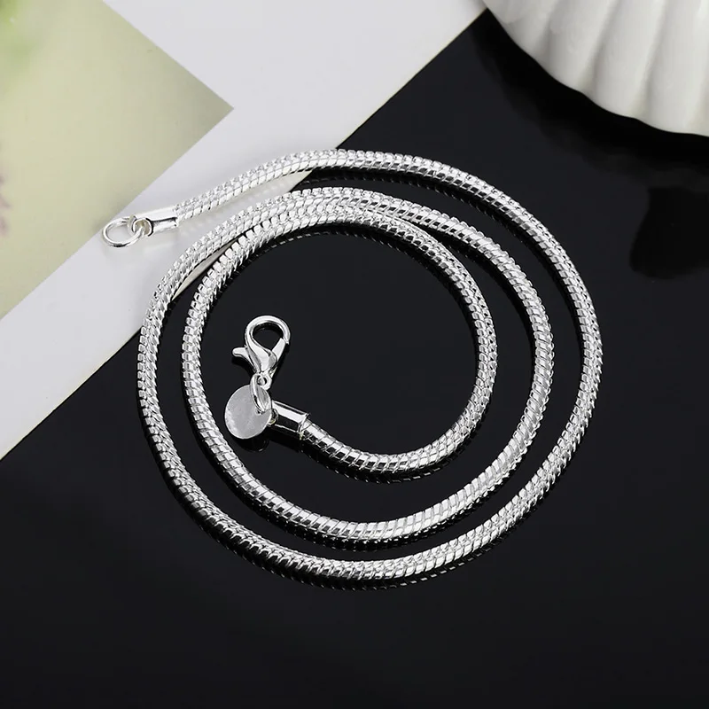 Top Trends: 40-75cm 925 Sterling Silver 1MM / 2MM / 3MM Solid Snake Chain Necklace For Men Women Fashion Jewelry For Pendant Free Shipping Shoppable Styles - Image 5