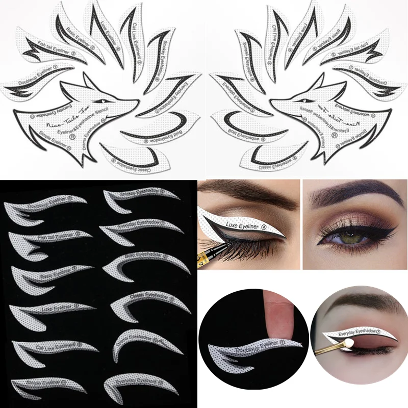 Top Trends: 6 In 1 Crease Line Kit Stencil Eyeliner Template To Delineate Eyes Women Eyeshadow Cut Crease Silicone Eye Makeup Stencils Black Shoppable Styles - Image 6