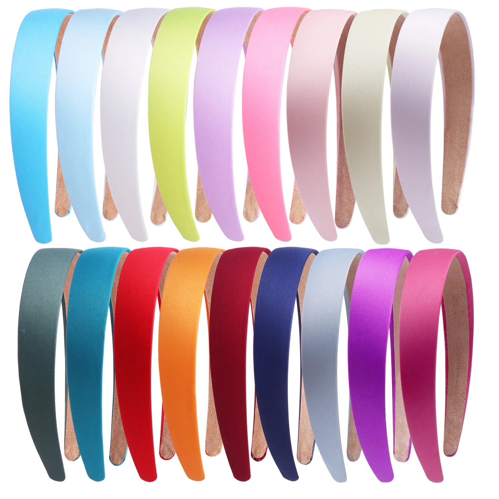 Top Trends: Colorful Satin Headband 1 Inch Hard Non-slip Headband DIY Hair Bands Plain Satin Headbands For Women, 21 Colors Shoppable Styles