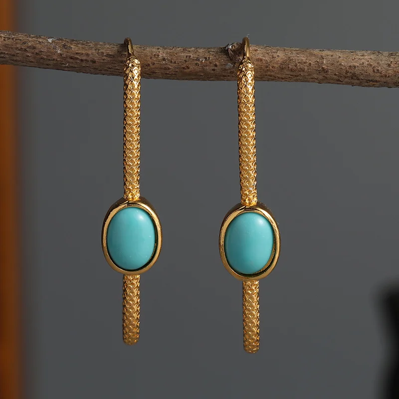 Top Trends: Gorgeous Turquoise Beaded Earrings - Handmade Boho Style Gold Color Metal Hoop Earrings Shoppable Styles