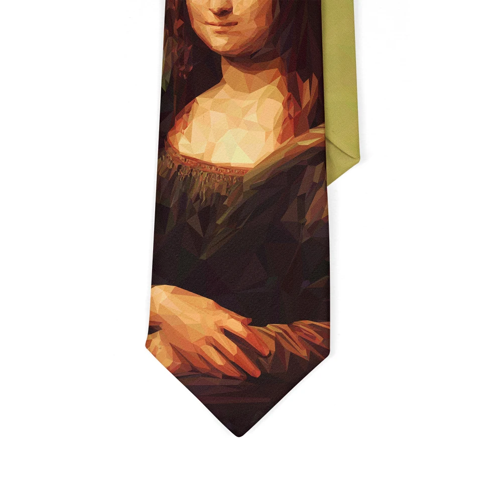 Top Trends: Retro Art Oil Painting Neckties Leonardo Da Vinci Mona Lisa Printed Polyester Tie Adult 8cm Wide Tie Party Wedding Accessories Shoppable Styles - Image 3