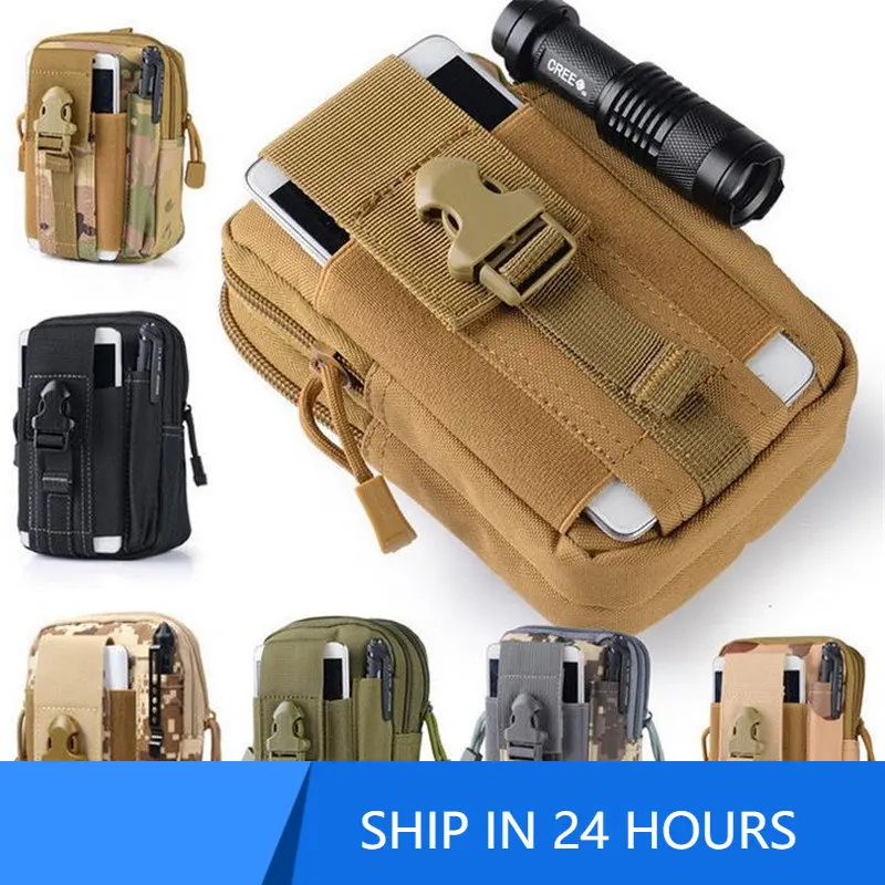 Top Trends: Men Tactical Pouch Belt Waist Pack Bag Waterproof Pocket Military Waist Pack Running Pouch Travel Camping Bags Phone Pocket 30 # Shoppable Styles