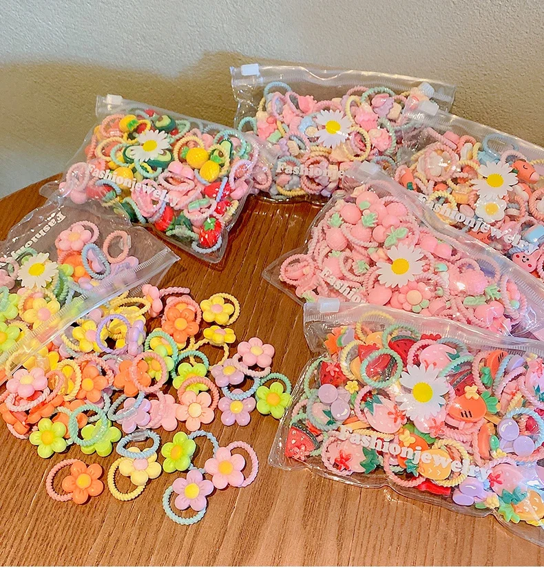 Top Trends: 20Pcs Children's Rubber Band Does Not Hurt The Hair Elastic Good Girl Baby Head Rope Small Tie Hair Chirp Scrunchies Headdress Shoppable Styles