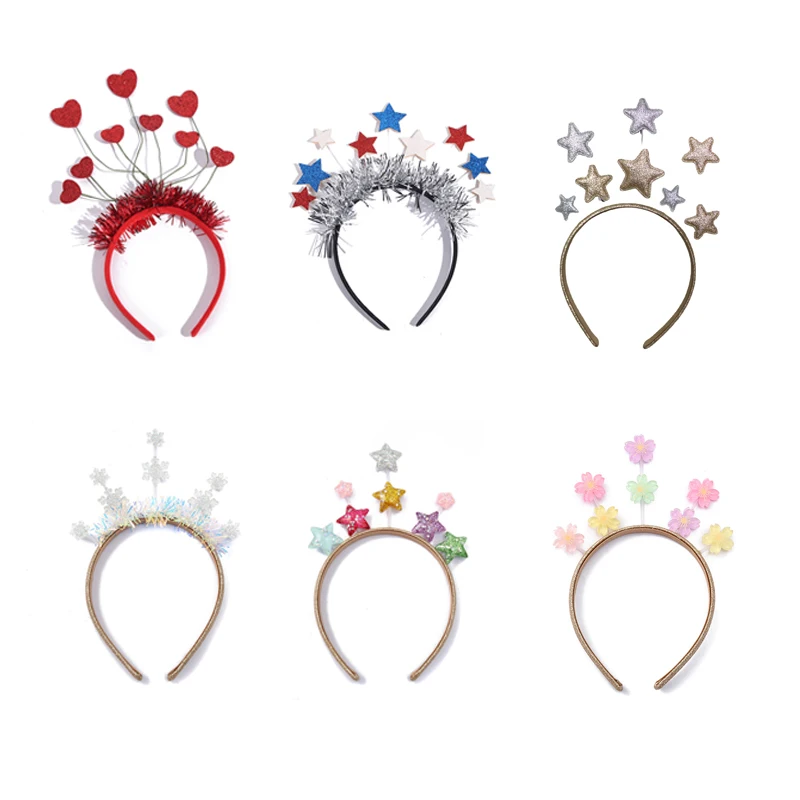 Top Trends: 2022 Fashion Girls Glitter Hair Bands Cute Star Hair Hoop Hairbands Lovely Bow Stars Headbands For Kids Gifts Hair Accessories Shoppable Styles