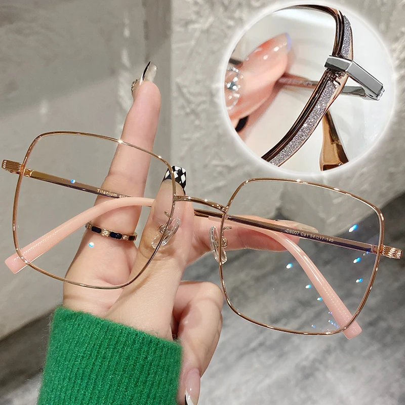 Top Trends: Oversized Anti Blue Light Glasses Men Women Diamond Studded Oversized Square Eyeglasses Computer Goggles Eyewear Glitter Frame Shoppable Styles