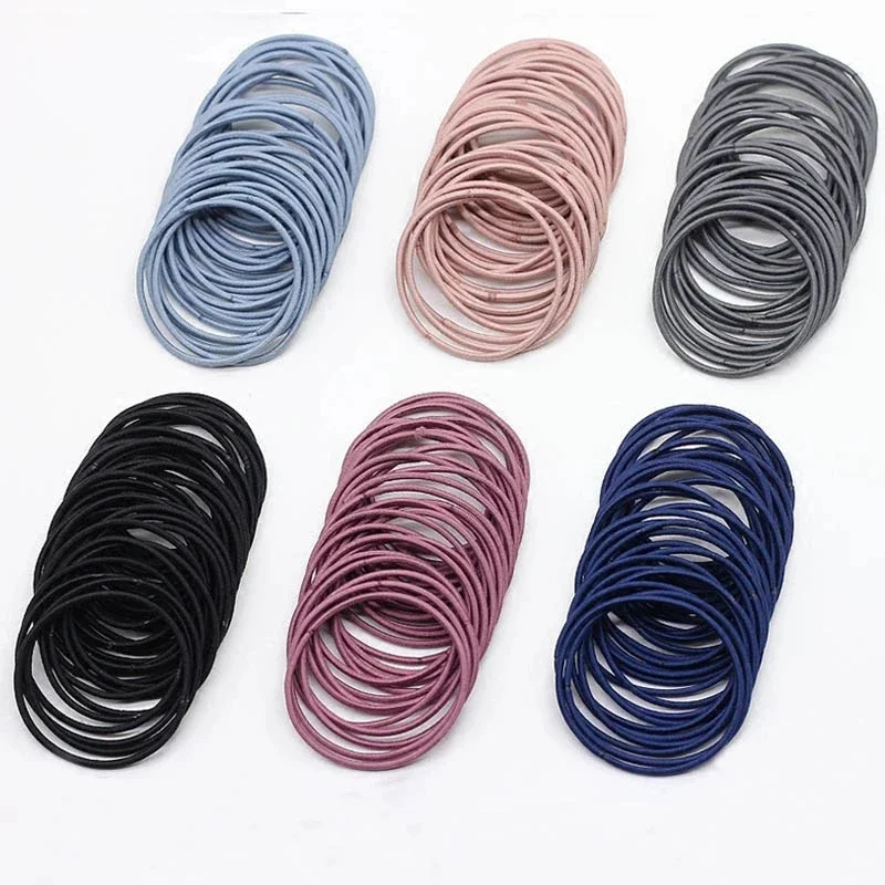 Top Trends: 50pcs / 100pcs / bag Hair Accessories Women Rubber Bands Scrunchies Elastic Hair Bands Girls Headband Decorations Ties Gum For Hair Shoppable Styles