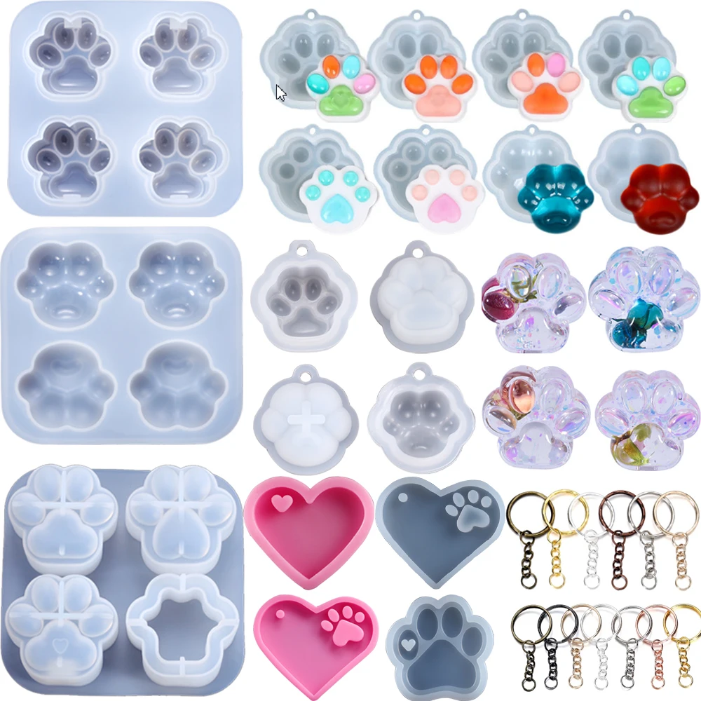 Top Trends: Kitten Claw Keychain Mold DIY Resin Mold Crystal Epoxy Silicone Mold Dog Tag Bone Shaped Pendant Jewelry Making Casting Mould Shoppable Styles