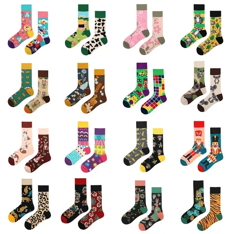 Top Trends: Original Design AB Mandarin Duck Asymmetric Socks Ins Street Cartoon Creative Animal And Plant Fruit Fashion Sports Cotton Socks Shoppable Styles