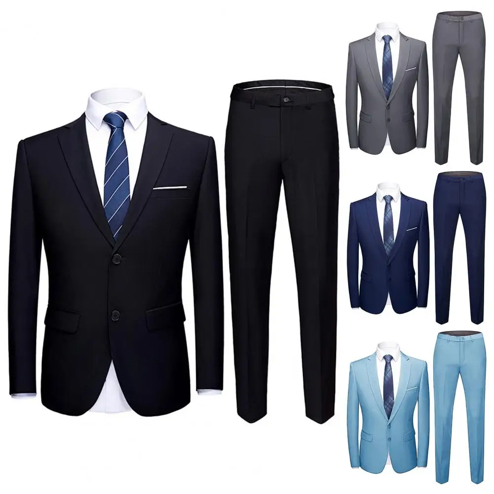 Top Trends: Jacket + Pants 2 Pieces Set / 2022 Fashion New Men's Casual Boutique Business Dress Wedding Groom Suit Coat Blazers Trousers Shoppable Styles