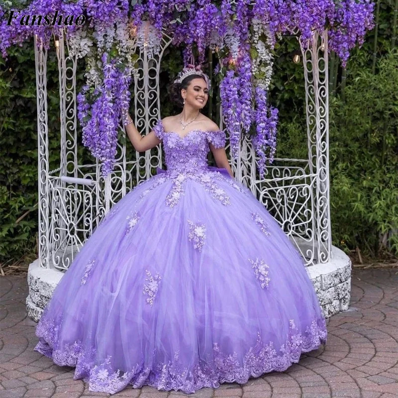 Top Trends: Fanshao Wd042 Flowers Quinceanera Dresses With Big Bow Beads Lace Off Shoulde Cinderella Princess Ball Gowns Vestidos De 15 Anos Shoppable Styles