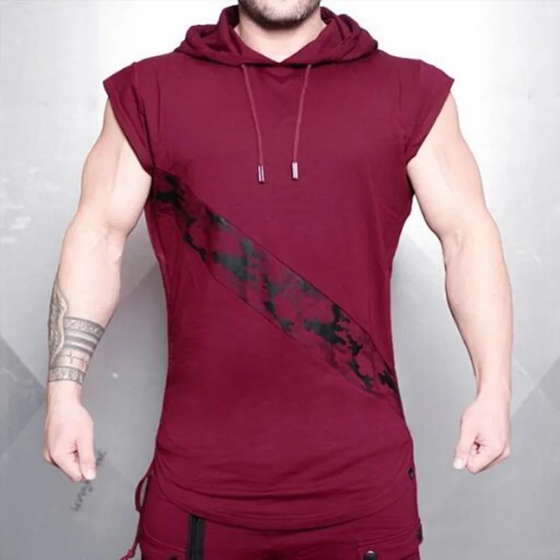 Top Trends: 2023Summer New Men Gym Clothing Sleeveless Sport Hoodie Man Hooded Sweatshirts Fashion Men Black Hoodies Crossfit Vest Polerones Shoppable Styles - Image 4