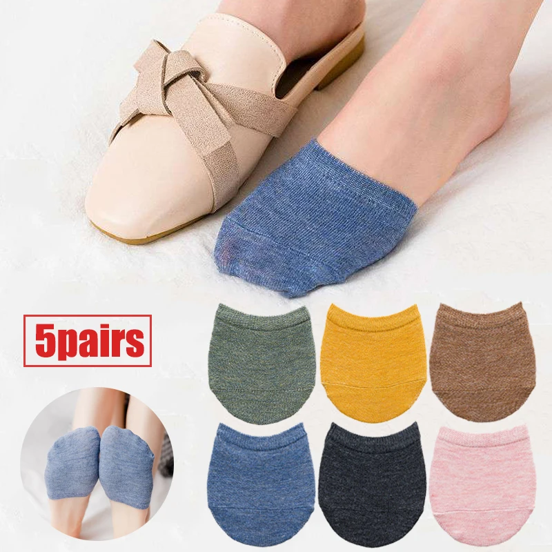 Top Trends: Womens Socks Half Front Forefoot Socks Thin Section Comfortable Baotou Slippers Invisible Half Palm Socks Non-slip Half Slippers Shoppable Styles